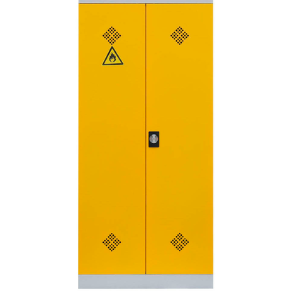 Artikelbild 2 für LÜLLMANN Umweltschrank 566256 rapsgelb, lichtgrau 4 Fachböden 91,6 x 42,2 x 195,0 cm, aufgebaut, 1 St., Artikelnummer 183687