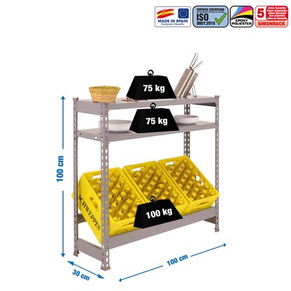 Artikelbild 2 für Simonrack Getränkekistenregal SIMONBOTTLE 8425437087769 grau 100,0 x 30,0 x 100,0 cm, Artikelnummer 353259