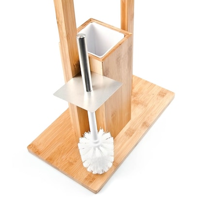 Artikelbild 3 für relaxdays WC-Garnitur braun, silber Holz, 1 St., Artikelnummer 360814