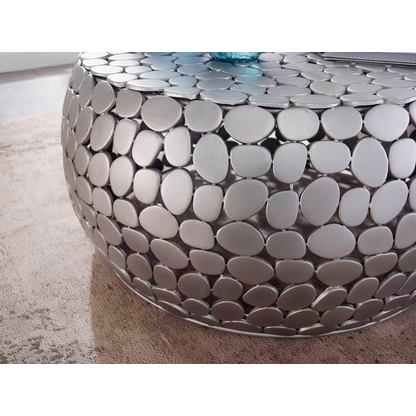 Artikelbild 5 für WOHNLING Couchtisch rund Aluminium silber 66,0 x 66,0 x 32,0 cm, 1 St., Artikelnummer 166617