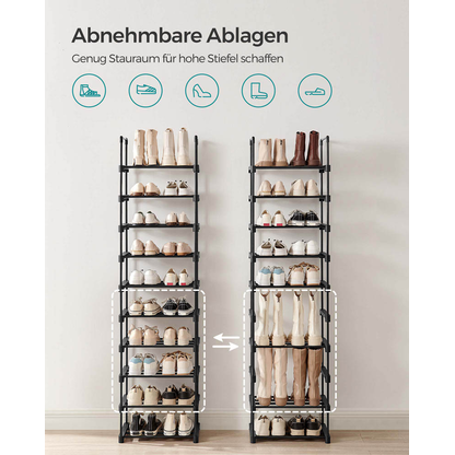 Artikelbild 5 für SONGMICS Schuhregal schwarz 45,0 x 30,0 x 174,0 cm, 1 St., Artikelnummer 260959