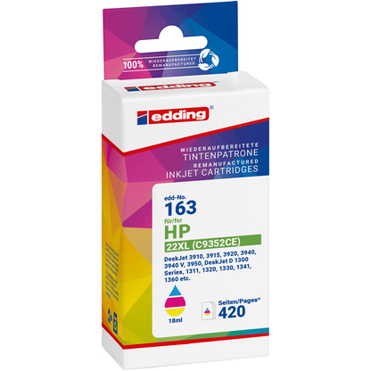 Artikelbild 2 für edding EDD-163 color Druckerpatrone kompatibel zu HP 22 (C9352AE), Artikelnummer 108118