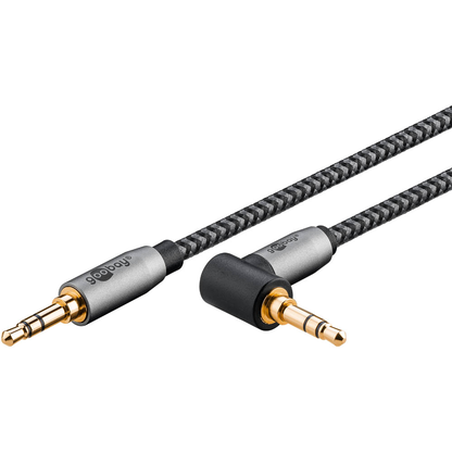 Artikelbild für goobay 3,5 mm Klinke Klinkenkabel 5,0 m silber, schwarz, 1 St., Artikelnummer 655867