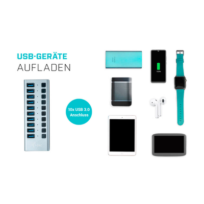 Artikelbild 9 für i-tec® USB-Hub USB 3.0 Charging 10-fach grau, Artikelnummer 662348