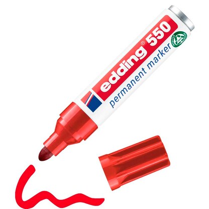 Artikelbild für edding 550 Permanentmarker rot 3,0 - 4,0 mm, 1 St., Artikelnummer 185066