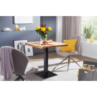 Artikelbild 3 für WOHNLING Esstisch akazie quadratisch, Mittelfuß schwarz, 80,0 x 75,0 x 75,0 cm, Artikelnummer 907851