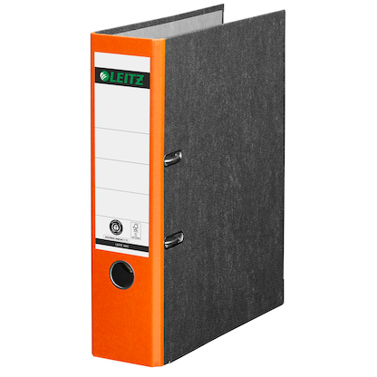 Artikelbild 2 für AKTION: LEITZ 1080 Ordner orange marmoriert Karton 8,0 cm DIN A4, 10 St., Artikelnummer 653786