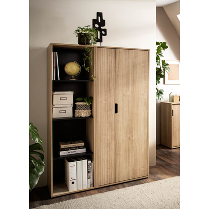 Artikelbild 3 für MÖBELPARTNER Aktenregal Emmik weiß-eiche 44,8 x 41,0 x 163,6 cm, 1 St., Artikelnummer 610679