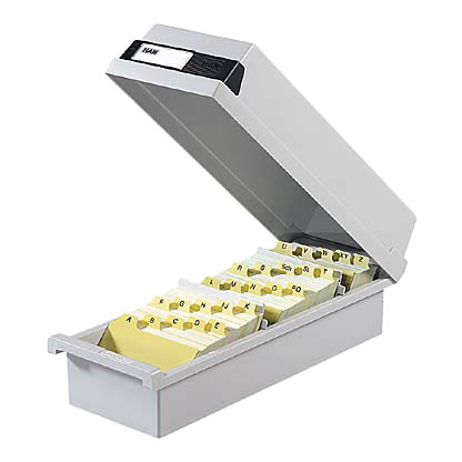 Artikelbild für HAN Karteikasten DIN A7 für 1.300 Karteikarten grau mit Deckel, Artikelnummer 184184