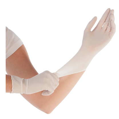 Artikelbild 2 für HYGOSTAR unisex Einmalhandschuhe SAFE SUPER STRETCH weiß Größe M, 100 St., Artikelnummer 291075