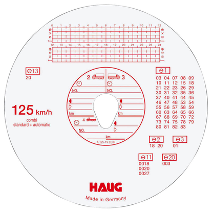 Artikelbild für HAUG Tachoscheiben Kombi, Artikelnummer 451336