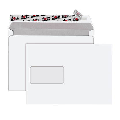 Artikelbild für dots Briefumschläge DIN C5 mit Fenster weiß haftklebend 250 St., Artikelnummer 118158