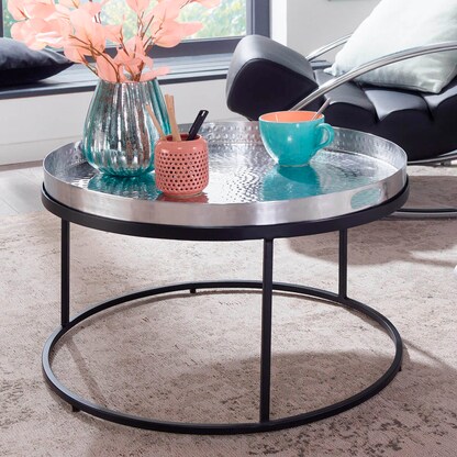 Artikelbild 4 für WOHNLING Couchtisch rund Aluminium silber 62,0 x 62,0 x 36,0 cm, 1 St., Artikelnummer 166609