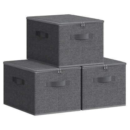 Artikelbild für SONGMICS Aufbewahrungsboxen silbergrau 40,0 x 30,0 x 25,0 cm, 3 St., Artikelnummer 439616