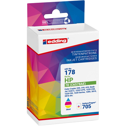 Artikelbild 2 für edding EDD-178 color Druckerpatrone kompatibel zu HP 78 (C6578A), Artikelnummer 108159