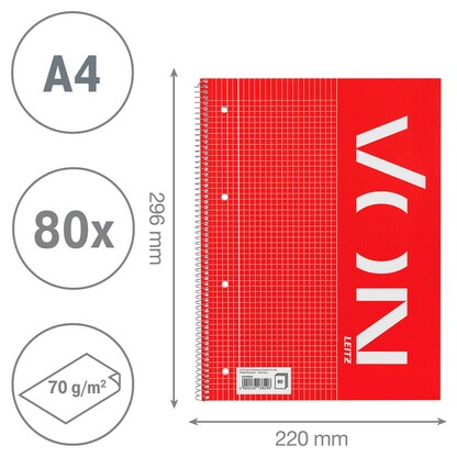Artikelbild 3 für VON LEITZ Collegeblock kariert DIN A4 mit Randlinie (innen), 1 St., Artikelnummer 636128