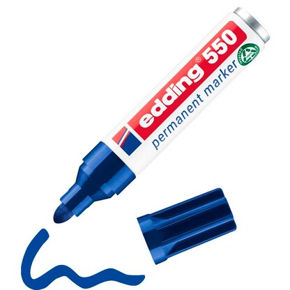 Artikelbild für edding 550 Permanentmarker blau 3,0 - 4,0 mm, 1 St., Artikelnummer 185074