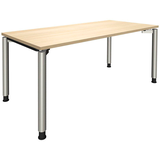 Artikelbild 1 für fm fastline höhenverstellbarer Schreibtisch königsahorn rechteckig, 4-Fuß-Gestell silber 160,0 x 80,0 cm, Artikelnummer 135422
