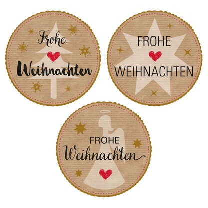 Artikelbild 3 für AVERY Zweckform Aufkleber Frohe Weihnachten, braun, 50 Etiketten, Artikelnummer 723770