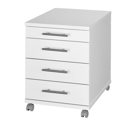 Artikelbild für MÖBELPARTNER Rollcontainer weiß 4 Auszüge 42,0 x 50,0 x 56,9 cm, Artikelnummer 157628