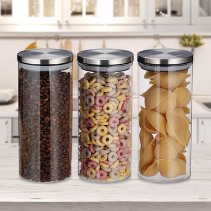 Artikelbild 4 für relaxdays Vorratsdosen 22,0 cm hoch transparent 1,3 l, 3 St., Artikelnummer 472193