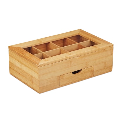 Artikelbild 9 für relaxdays Teebox braun 33,0 x 20,0 cm, 1 St., Artikelnummer 400764