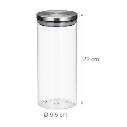 Artikelbild 5 für relaxdays Vorratsdosen 22,0 cm hoch transparent 1,3 l, 3 St., Artikelnummer 472193