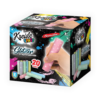 Artikelbild für XTREM TOYS+SPORTS Glitzer Straßenmalkreide Glitzer farbsortiert 20 St., Artikelnummer 919037