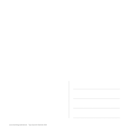 Artikelbild 3 für Harenberg Postkartenkalender Typo Sprüche 2026, 1 St., Artikelnummer 551289