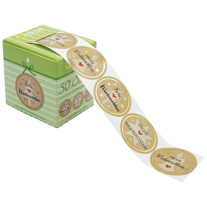 Artikelbild für AVERY Zweckform Aufkleber Frohe Weihnachten, braun, 50 Etiketten, Artikelnummer 723770