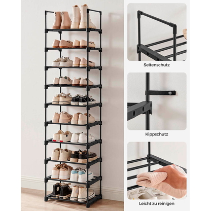 Artikelbild 7 für SONGMICS Schuhregal schwarz 45,0 x 30,0 x 174,0 cm, 1 St., Artikelnummer 260959