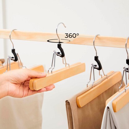 Artikelbild 9 für SONGMICS Hosenbügel platzsparend braun, 12 St., Artikelnummer 291466