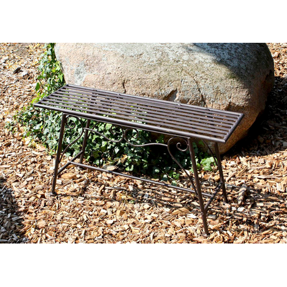 Artikelbild 2 für Garden Pleasure Gartenbank Lorin 950391 braun Metall 83,0 cm, Artikelnummer 460035