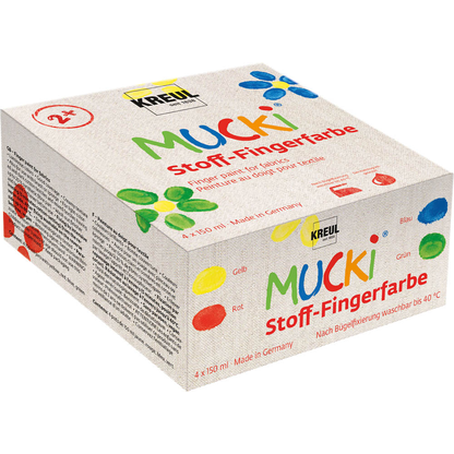 Artikelbild 2 für KREUL MUCKI Stoffmalfarbe farbsortiert 4 x 150,0 ml, 4 St., Artikelnummer 115572