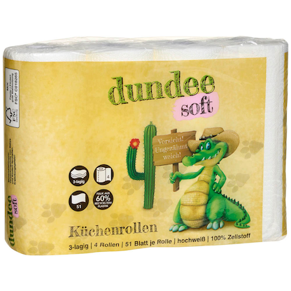 Artikelbild 2 für dundee Küchenrollen 3-lagig, 4 Rollen, Artikelnummer 528627