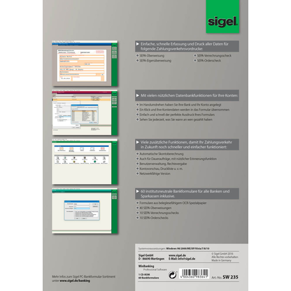Artikelbild 2 für SIGEL WinBanking Software Vollversion (CD), Artikelnummer 810176