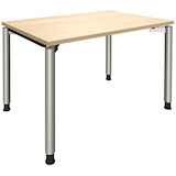 Artikelbild 1 für fm Sidney Schreibtisch königsahorn rechteckig, 4-Fuß-Gestell silber 120,0 x 80,0 cm, Artikelnummer 269942