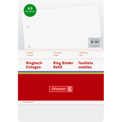 Artikelbild für BRUNNEN Ringbucheinlagen A5 blanko, 50 Blätter, Artikelnummer 775571