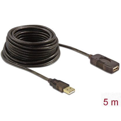 Artikelbild 2 für DeLOCK USB 2.0 A Kabel Verlängerung 5,0 m schwarz, 1 St., Artikelnummer 894622