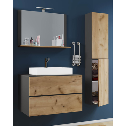 Artikelbild 4 für VCM my bath Badmöbel-Set 4-teilig Lendas L 915299 honig-eiche, anthrazit 114,0 x 52,0 x 150,0 cm, Artikelnummer 390593