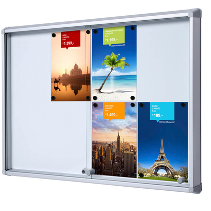 Artikelbild für Showdown® Displays Schaukasten SL B1 silber 8x DIN A4 94,0 x 5,9 x 67,5 cm, 1 St., Artikelnummer 268971