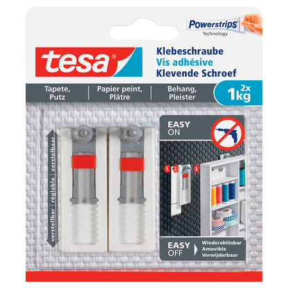 Artikelbild 2 für tesa Klebeschraube für max. 1,0 kg, 2,4 x 6,4 cm, 2 St., Artikelnummer 399028
