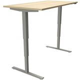 Artikelbild 1 für fm fastline elektrisch höhenverstellbarer Schreibtisch königsahorn rechteckig, T-Fuß-Gestell silber 160,0 x 80,0 cm, Artikelnummer 135271
