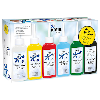 Artikelbild für KREUL Fenstermalfarben farbsortiert 6x 80,0 ml, Artikelnummer 115644