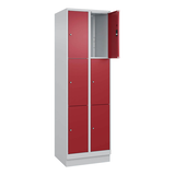 Artikelbild 1 für CP Schließfachschrank Classic PLUS lichtgrau, rubinrot 080020-203 S10001, 6 Schließfächer 60,0 x 50,0 x 195,0 cm, Artikelnummer 318376