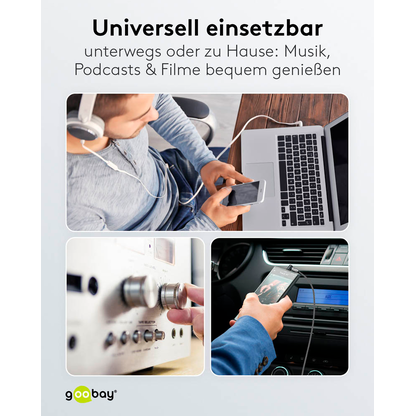 Artikelbild 11 für goobay 3,5 mm Klinke Klinkenkabel 5,0 m silber, schwarz, 1 St., Artikelnummer 655867