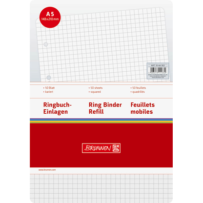 Artikelbild für BRUNNEN Ringbucheinlagen A5 kariert, 50 Blätter, Artikelnummer 775591