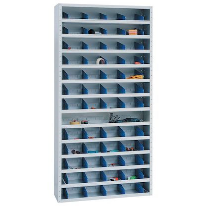 Artikelbild für Gürkan Stahlschrank 110666 lichtgrau, blau 12 Fachböden 100,0 x 40,0 x 198,0 cm, aufgebaut, 1 St., Artikelnummer 149000