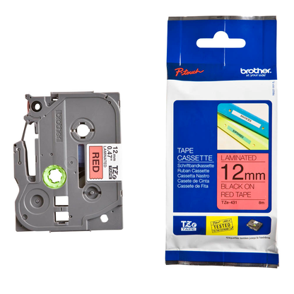 Artikelbild für brother Schriftband TZe-431 TZE431, 12 mm, schwarz auf rot, 1 St., Artikelnummer 653345