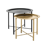 Artikelbild 1 für HAKU Möbel Couchtische-Set rund Metall schwarz, 1 Set, Artikelnummer 557944